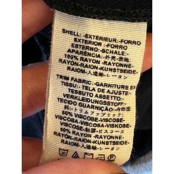 Free People Pants Womens 0 Black Rayon Satin Stripe Wide Leg High Rise - Picture 9 of 10